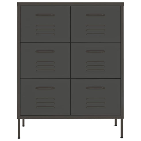 Lady Jillian -  Drawer Cabinet Anthracite 80x35x101,5 cm Steel